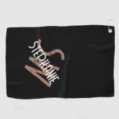 Personalisierte Monogramm-Bezeichnung Schwarz-weiß Golfhandtuch (Horizontal)