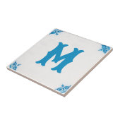 personalisierte Monogramm Blaue Delft Tile Fliese (Seite)