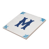 personalisierte Monogramm Blaue Delft Tile Fliese (Seite)