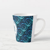 Personalisierte Monogramm blaue Rose Christlich Milchtasse (Rechts)