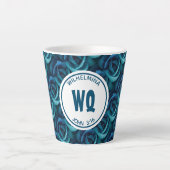Personalisierte Monogramm blaue Rose Christlich Milchtasse (Vorderseite)