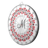 Personalisierte Monogramm-Blume Roter Ring Dartscheibe (Vorderseite rechts)