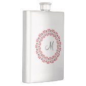 Personalisierte Monogramm-Blume Roter Ring Flachmann (Rechts)