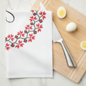 Personalisierte Monogramm-Blume Roter Ring Handtuch (Viertel Falte)