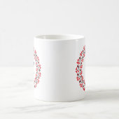 Personalisierte Monogramm-Blume Roter Ring Kaffeetasse (Mittel)