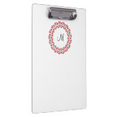 Personalisierte Monogramm-Blume Roter Ring Klemmbrett (Rechts)