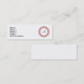Personalisierte Monogramm-Blume Roter Ring Mini Visitenkarte (Vorne/Hinten)