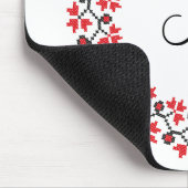 Personalisierte Monogramm-Blume Roter Ring Mousepad (Ecke)