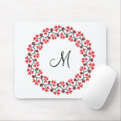 Personalisierte Monogramm-Blume Roter Ring Mousepad (Mit Mouse)