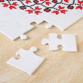 Personalisierte Monogramm-Blume Roter Ring Puzzle (Seite)