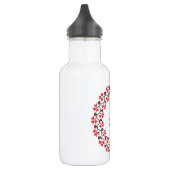Personalisierte Monogramm-Blume Roter Ring Trinkflasche (Links)