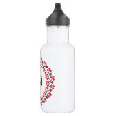 Personalisierte Monogramm-Blume Roter Ring Trinkflasche (Rechts)