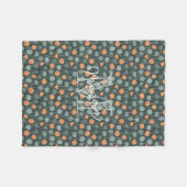 Personalisierte Monogramm-Blumen-Doodle-Fleece-Dec Fleecedecke (Vorderseite (Horizontal))