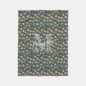 Personalisierte Monogramm-Blumen-Doodle-Fleece-Dec Fleecedecke (Vorderseite)