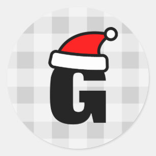 Personalisierte Monogramm Brief Weihnachts-Weihnac Runder Aufkleber