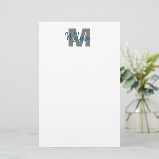 Personalisierte Monogramm Briefpapier (Stehend Vorderseite)