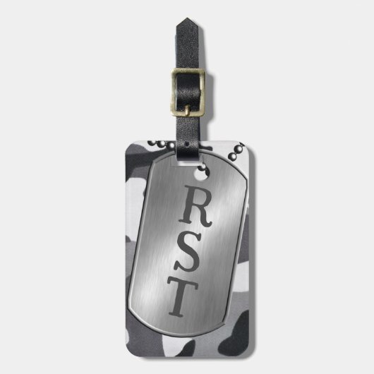 Personalisierte Monogramm Camouflage Militärische  Gepäckanhänger (Vorderseite vertikal)