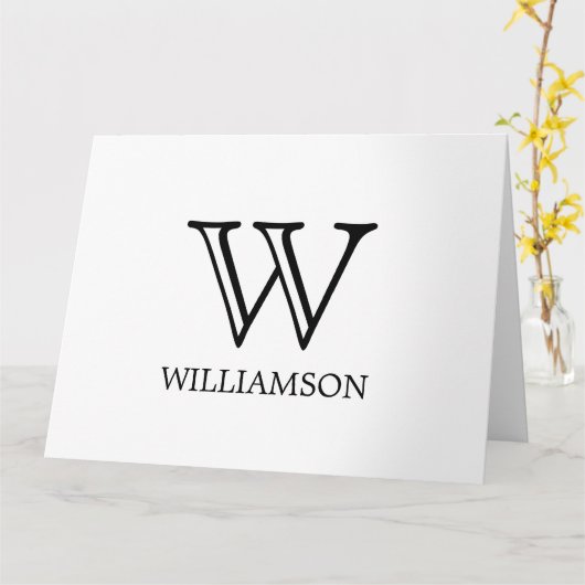 Personalisierte Monogramm Dankeschön-Karten Karte (Gelbe Blume)