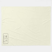Personalisierte Monogramm-Datum-Beige Fleecedecke (Vorderseite (Horizontal))