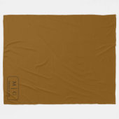Personalisierte Monogramm-Datum-Solid-Braun Fleecedecke (Vorderseite (Horizontal))
