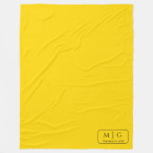 Personalisierte Monogramm-Datums-Flanelldecke als Fleecedecke (Vorderseite)