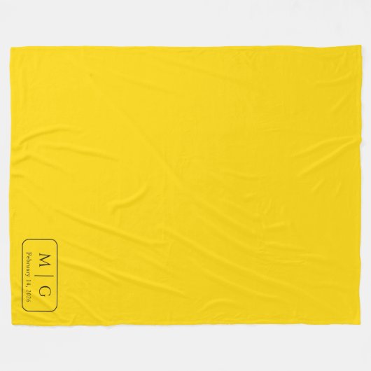 Personalisierte Monogramm-Datums-Flanelldecke als Fleecedecke (Vorderseite (Horizontal))