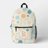 Personalisierte Monogramm der Pastelpunkte und Kre Bedruckter Rucksack (Vorderseite)