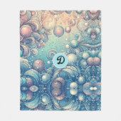 Personalisierte Monogramm, Dreamy Bubble Wasserthe Fleecedecke (Vorderseite)