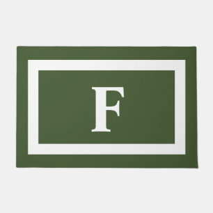 Personalisierte Monogramm dunkelgrüne Außenwand Fußmatte