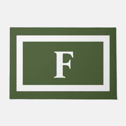 Personalisierte Monogramm dunkelgrüne Außenwand Fußmatte (Vorderseite)