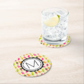 Personalisierte Monogramm-Eiscreme und Popsicles Runder Pappuntersetzer (Vor Ort)