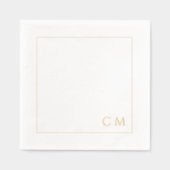 Personalisierte Monogramm-Elegant-Goldrahmen-Hochz Servietten Mit Folie (Vorderseite)