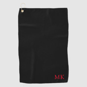 Personalisierte Monogramm erste moderne schwarze R Golfhandtuch