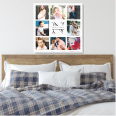 Personalisierte Monogramm-Familie 8 - FotoCollage Leinwanddruck (Insitu (Schlafzimmer))