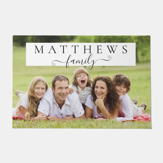 Personalisierte Monogramm-Familiennamen Benutzerde Fußmatte (Vorderseite)