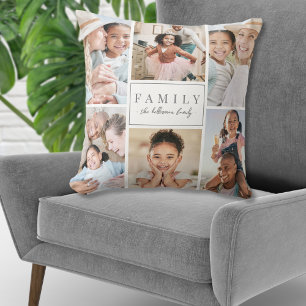 Personalisierte Monogramm-Familiensammlung Kissen