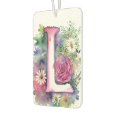 Personalisierte monogramm-farbige Blume Autolufterfrischer (Links)