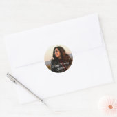 Personalisierte Monogramm-Foto und/oder Name/Nachr Runder Aufkleber (Umschlag)