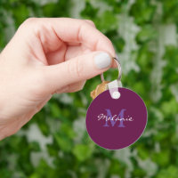 Personalisierte Monogramm Fuchsienrosa und Lavende