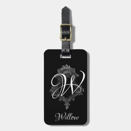 Personalisierte Monogramm Gepäckanhänger (Vorderseite vertikal)