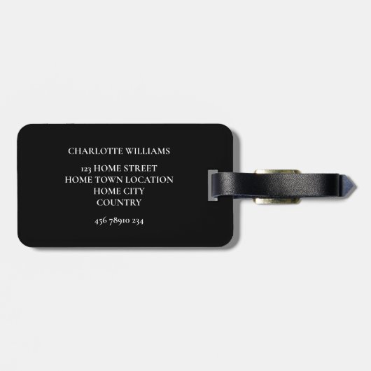 Personalisierte Monogramm Gepäckanhänger (Rückseite horizontal)