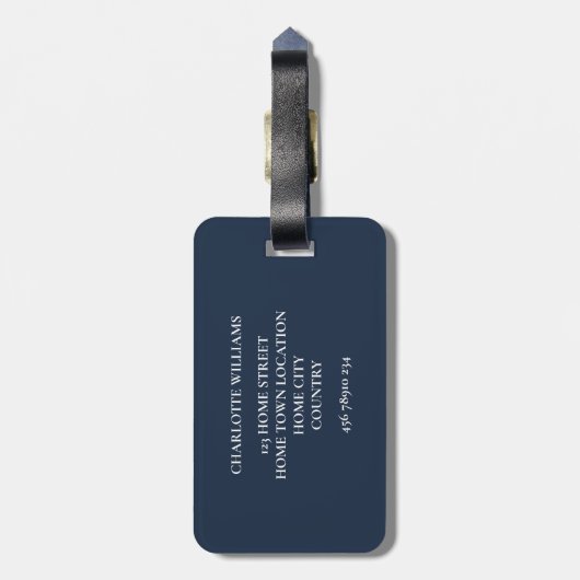 Personalisierte Monogramm Gepäckanhänger (Rückseite vertikal)