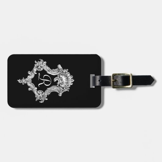 Personalisierte Monogramm Gepäckanhänger (Vorderseite horizontal)