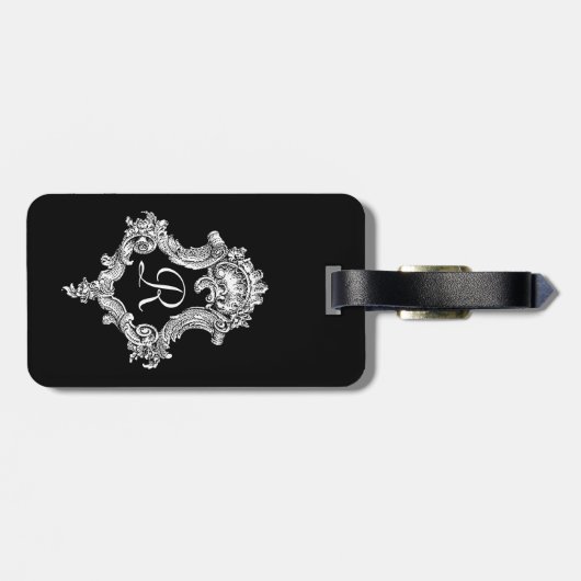 Personalisierte Monogramm Gepäckanhänger (Rückseite horizontal)