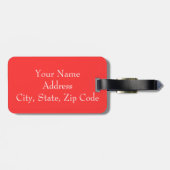 Personalisierte Monogramm-Gepäckmarke rot/weiß Gepäckanhänger (Rückseite horizontal)