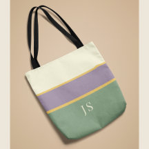 Personalisierte Monogramm-Gestreifte Elegante Tote