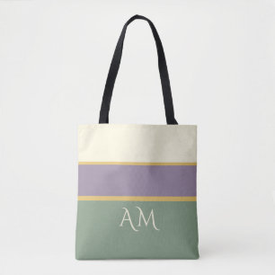 Personalisierte Monogramm-Gestreifte Premium-Tasch Tasche