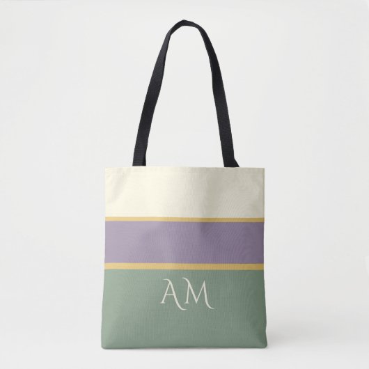 Personalisierte Monogramm-Gestreifte Premium-Tasch Tasche (Vorderseite)