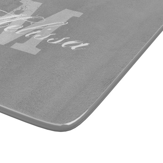 Personalisierte monogramm-Glasspanplatte Schneidebrett (Ecke)