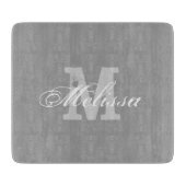 Personalisierte monogramm-Glasspanplatte Schneidebrett (Vorderseite)